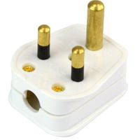 Show details for  5A Unfused Round Pin Plug Top, White