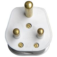 Show details for  15A Unfused Round Pin Plug Top, White
