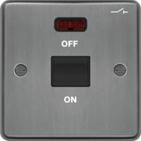 Show details for 50A Double Pole Switch, 1 Gang, Brushed Steel, LED Indicator