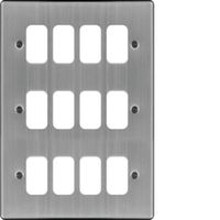 Show details for  Sollysta Grid Front Plate, 12 Module, Brushed Steel