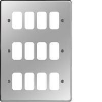 Show details for  Sollysta Grid Front Plate, 12 Module, Polished Brass