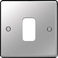 Show details for  Sollysta Series Grid Front Plate, 1 Module, 1 Gang, Polished Steel
