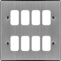 Show details for  Sollysta Grid Front Plate, 8 Module, Brushed Steel