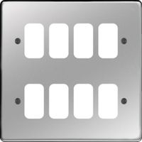 Show details for Sollysta Grid Front Plate, 8 Module, Polished Steel