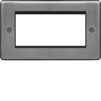 Show details for Sollysta Euro Style Plate, 3 Module, Brushed Steel