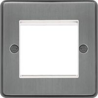 Show details for  Sollysta Euro Style Plate, 2 Module, Brushed Steel
