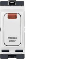Show details for 20A 1 Way Double Pole Grid Switch 'Tumble Dryer' with LED Indicator, White, White Trim, Sollysta Range