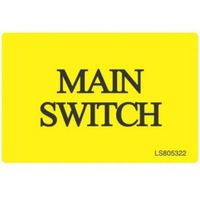 Show details for  Safety Sign 'Main Switch', Rigid PVC