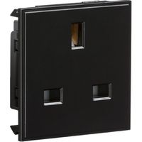 Show details for  13A Unswitched Socket Module, 50mm x 50mm, Black