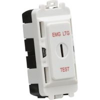 Show details for  20AX Double Pole Grid Key Switch Module 'EMG LTG TEST', White, Metal Clad Range