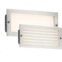 Show details for  230 Volt IP54 5 Watt White LED Recessed Brick Light - Brushed Steel Fascia
