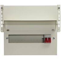Show details for 100A Meter Cabinet Consumer Unit Main Switch, 11 Way, 13 Module, White, IP2XC