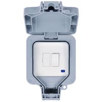 Show details for  Weatherproof 13A RCD Protected Fused Spur, 1 Gang, Grey, IP66, Hurricane Range