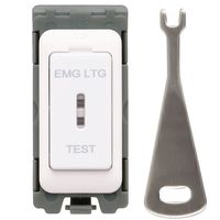 Show details for  20AX Double Pole Key Switch 'EMG LTG TEST', White, Matrix20 Range