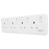 Show details for  13A Switched Converter Socket, 4 Gang, White