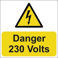 Show details for  Danger 230 Volts Label - (Pack of 5 SAV) 75 x 75mm
