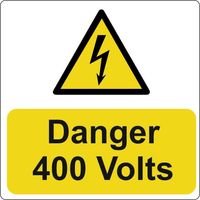 Show details for  Danger 400 Volts Label - (Pack of 5 SAV) 75 x 75mm