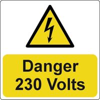 Show details for  Danger 230 Volts Label - (Pack of 5 PVC) 75 x 75mm