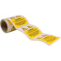 Show details for  Caution Mixed Cable Notice Label - (100 Roll SAV) 75 x 75mm
