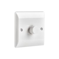 Show details for 100W LED 2 Way Push On/ Off Rotary Dimmer, 1 Gang, White