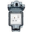 Show details for  Weatherproof 13A Double Pole Switched Socket, 1 Gang, Grey, IP66, Euroseal Range