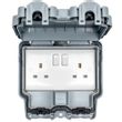 Show details for  Weatherproof 13A Double Pole Switched Socket, 2 Gang, Grey, IP66, Euroseal Range