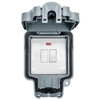Show details for  Weatherproof Switched Connection Unit with Neon, 1 Gang, Grey, IP66, Euroseal Range