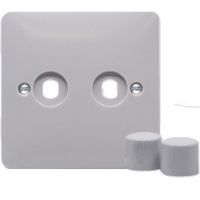 Show details for  Rotary Dimmer Switch Plate Kit, 2 Gang, White, Sollysta Range