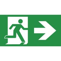 Show details for  Emergency LED Exit Box Slim Legend - Running Man Arrow Right