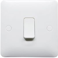 Show details for  10A 2 Way Light Switch, 1 Gang, White, Modern Range