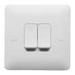 Show details for  2 Gang 2 Way Light Switch White