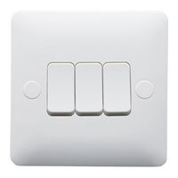 Show details for  3 Gang 2 Way Light Switch White