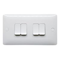 Show details for  4 Gang 2 Way Light Switch White