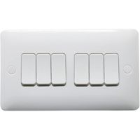 Show details for  10A 2 Way Light Switch, 6 Gang, White, Modern Range