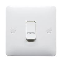 Show details for  1 Gang 10A Retractive Push Switch (Press) White