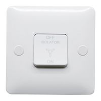 Show details for  1 Gang 3 Pole Fan Isolator Switch White