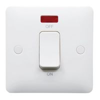 Show details for  1 Gang 45A DP Switch White Rocker White With Neon Indicator