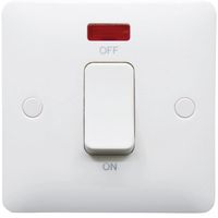 Show details for  45A Double Pole Cooker Switch with Neon, 1 Gang, White, Modern Range