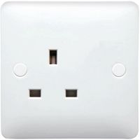 Show details for  13A Unswitched Socket, 1 Gang, White, Modern Range