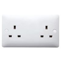 Show details for  2 Gang 13A SP Unswitched Socket White