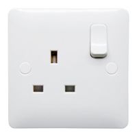Show details for  1 Gang 13A SP Switched Socket White