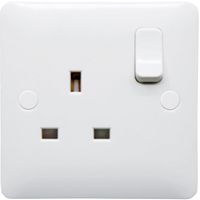 Show details for  13A Double Pole Switched Socket, 1 Gang, White, Modern Range