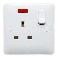 Show details for  1 Gang 13A DP Switched Socket White With Neon Indicator