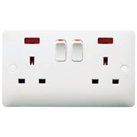 Show details for  2 Gang 13A DP Switched Socket White With Neon Indicator