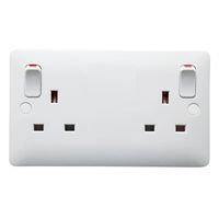 Show details for  2 Gang 13A DP Switched Socket White With Outboard Rocker