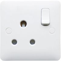Show details for  5A Switched Round Pin Socket, 1 Gang, White, Modern Range