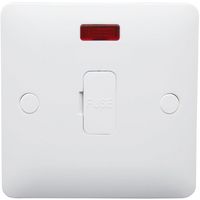 Show details for  13A Unswitched Fused Connection Unit with Neon Indicator, 1 Gang, White, Modern Range