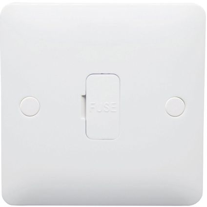 13A Unswitched Fused Connection Unit, 1 Gang, White, Modern Range