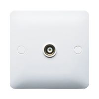 Show details for  1 Gang Coaxial Socket Single Outlet White