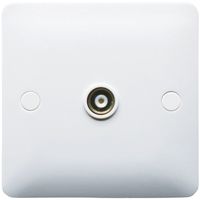 Show details for  Coaxial Socket Outlet, 1 Gang, White, Modern Range